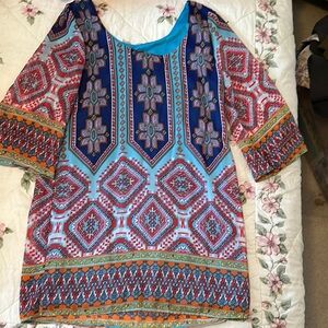 Colorful Geometric Patterned Dress